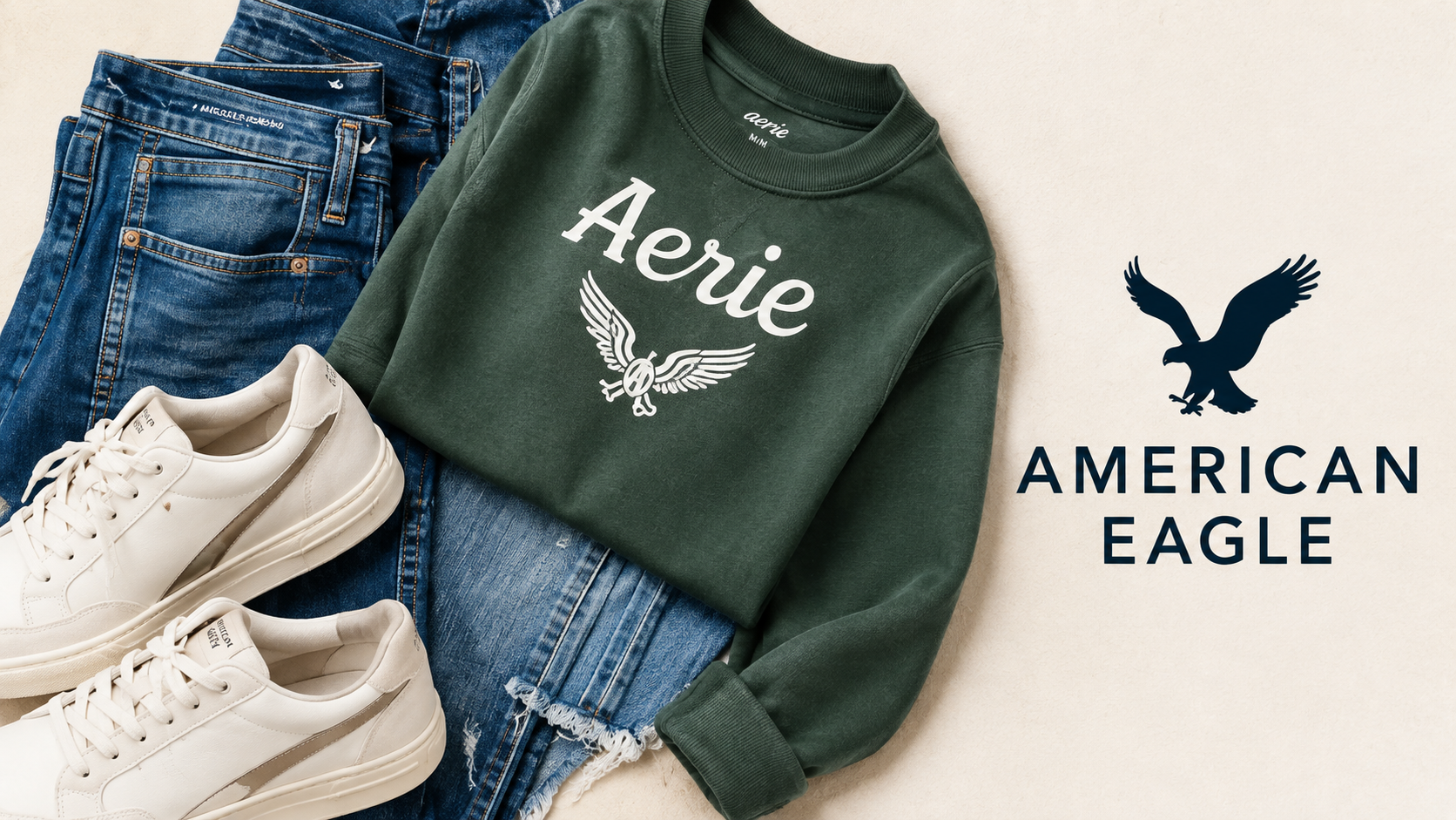 Aerie and American Eagle fashion models wearing casual everyday styles